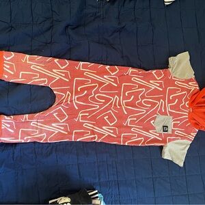 Rags to Raches Red and Gray Kids One Piece